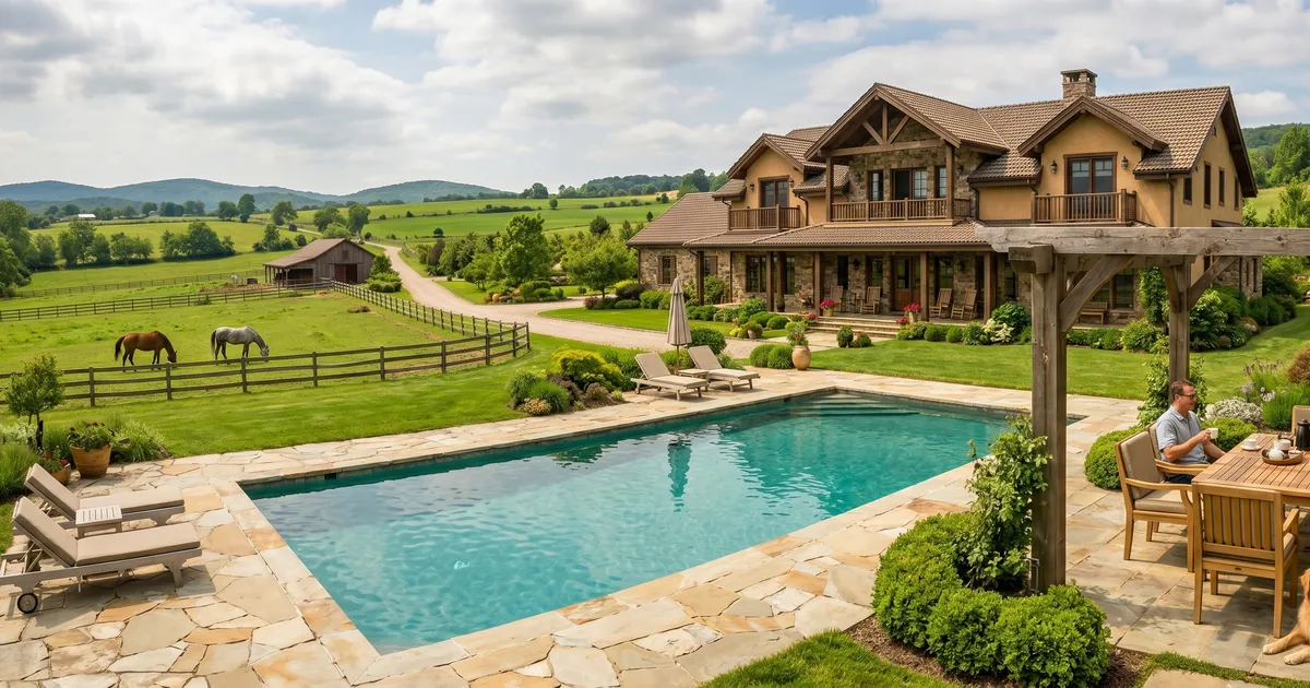Silivri farmhouses for sale — detached farmhouse with pool, garden and horse paddock