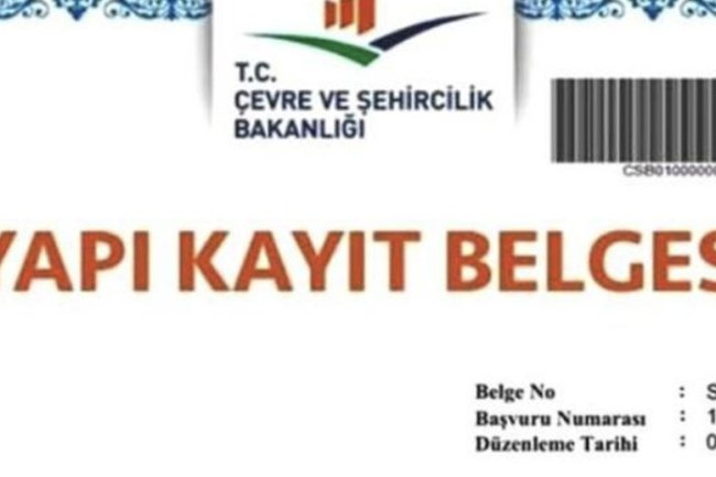 Bakir Alanlarda İskanın Karşılığı Yapı Kayıt Belgesi